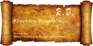 Risztics Dioméd névjegykártya